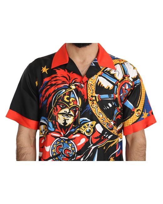Dolce & Gabbana Red Silk Casual Elegance Shirt for men