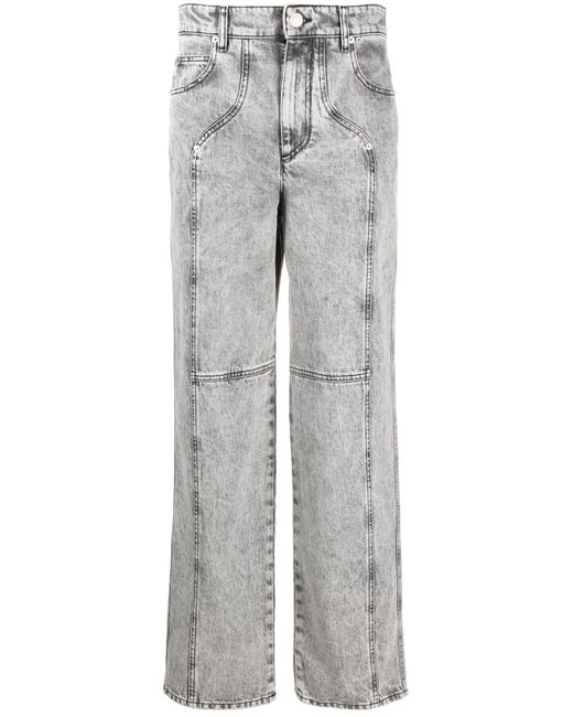 Isabel Marant Gray Valeria Mid-rise Straight-leg Jeans