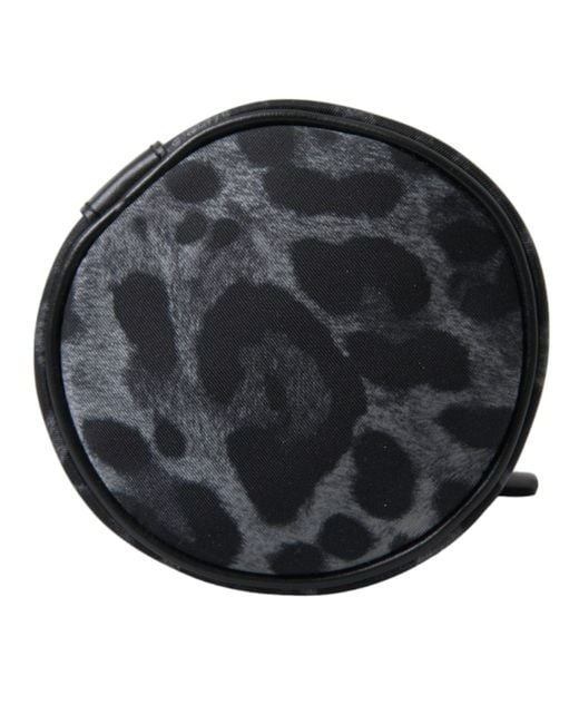 Dolce & Gabbana Black Chic Leopard Print Round Bottle Cage for men