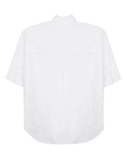 P.A.R.O.S.H. White Pleated Cotton Shirt