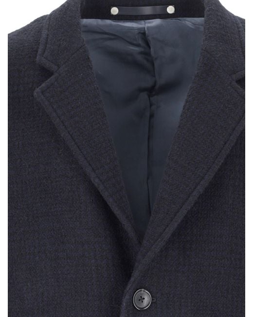 Paul Smith Long Coat in Blue for Men | Lyst