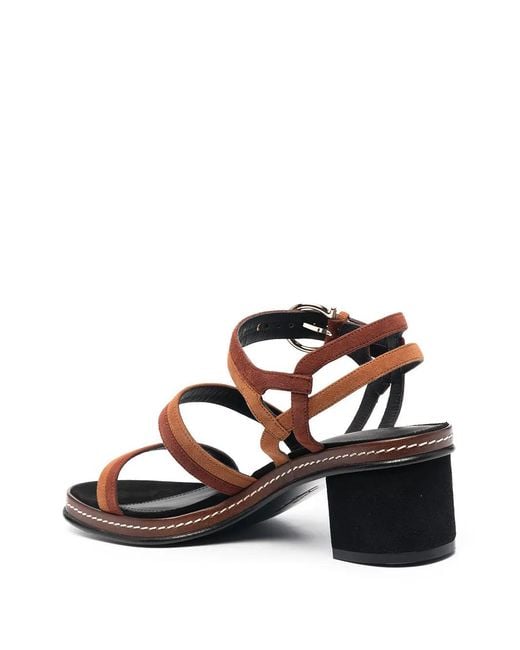 Ferragamo Black Two-Tone Leather Sandals