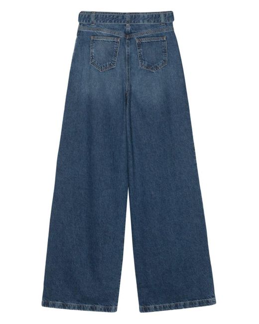 Twin Set Blue Wide Leg Jeans With Belt