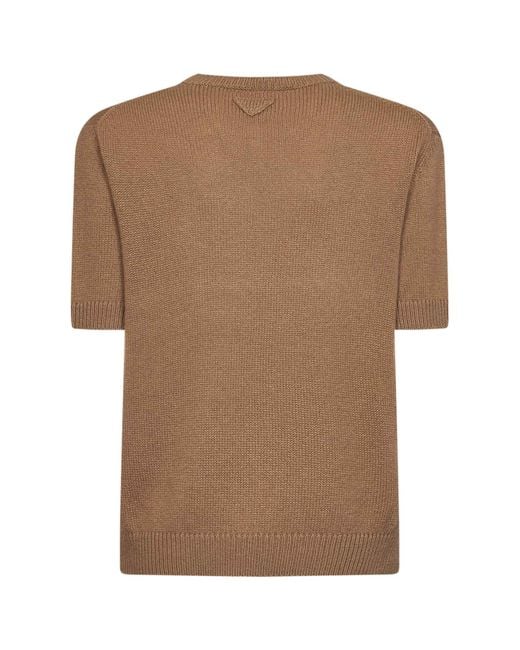 Prada Brown Cashmere Sweater With Scarf