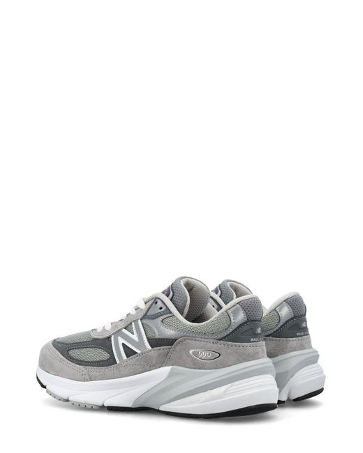 New Balance White 990V6 Lace-Up Sneakers