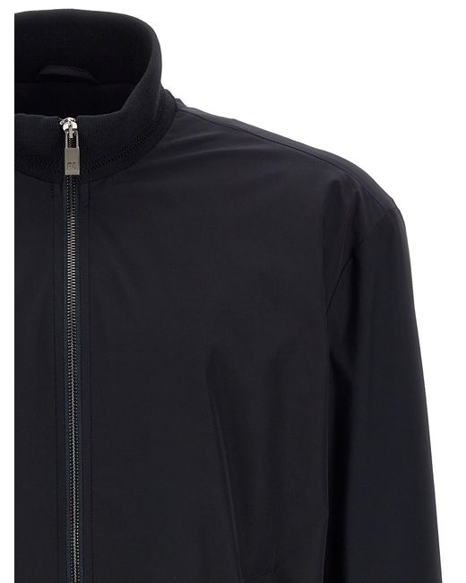 Pal Zileri Blue Tech Fabric Bomber Jacket for men