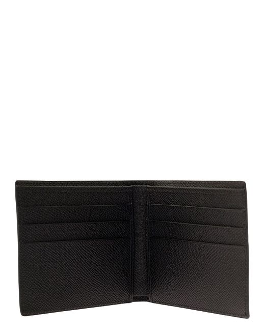 Dolce & Gabbana Black Bi-Fold Wallet With Logo Plaque On The Front for men