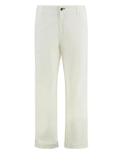 ASKK NY White Straight-Leg Trousers Cotton Straight
