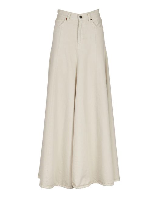 Haikure White Flared Buttoned Trousers
