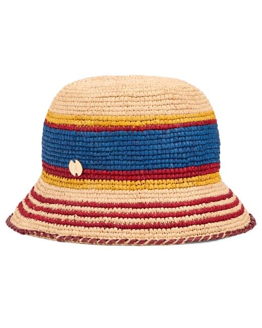 Rabanne Blue Bucket Hat Raffia
