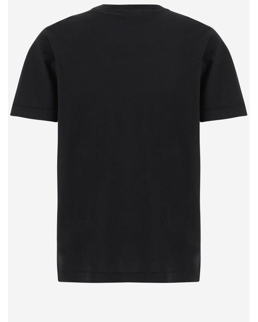 Stone Island Black T-Shirt With Logo Cotton for men
