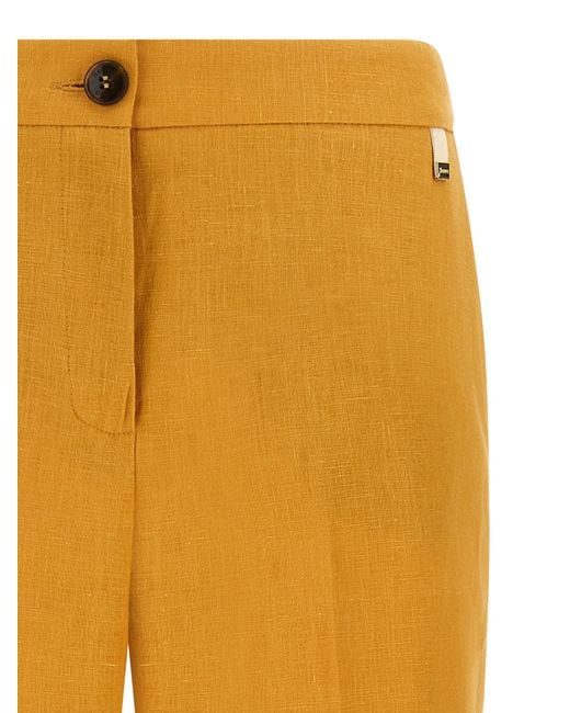 Herno Yellow Linen Trousers
