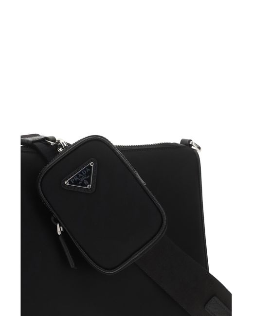 Prada Black Shoulder Bag Re-Nylon Recycled Polyamide for men