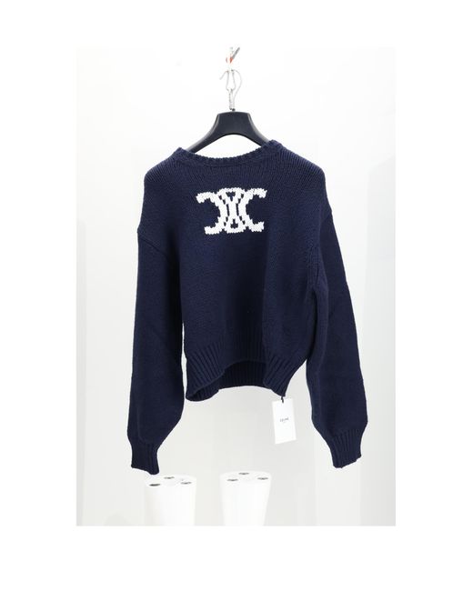 Céline Blue Crewneck Sweater- Cotton