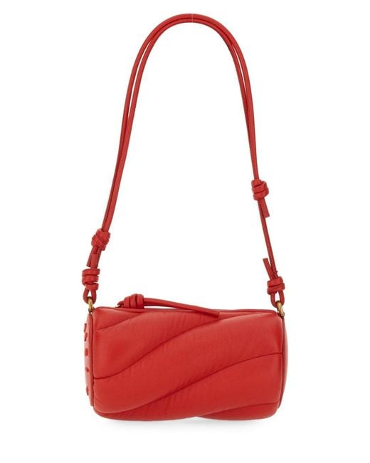 Fiorucci Red Mini Mella Bag Leather Cotton Shoulder