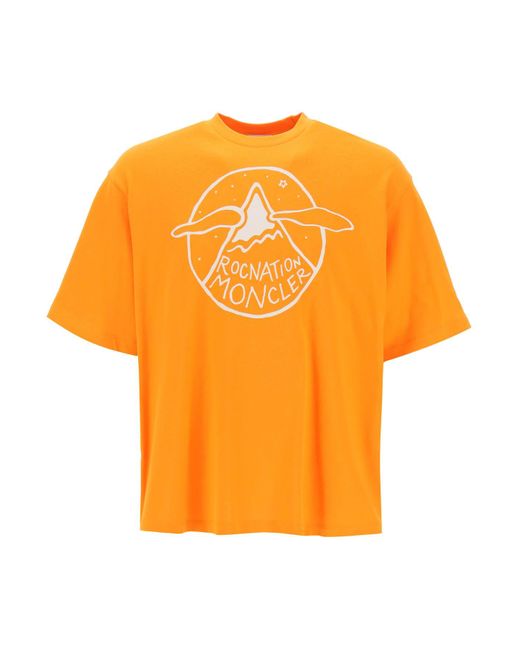 Moncler Genius Orange Moncler X Roc Nation By Jay-Z T-Shirt With Graphic Print for men