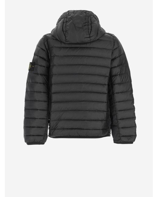 Stone Island Black Down Jacket Padded Nylon Polyamide for men