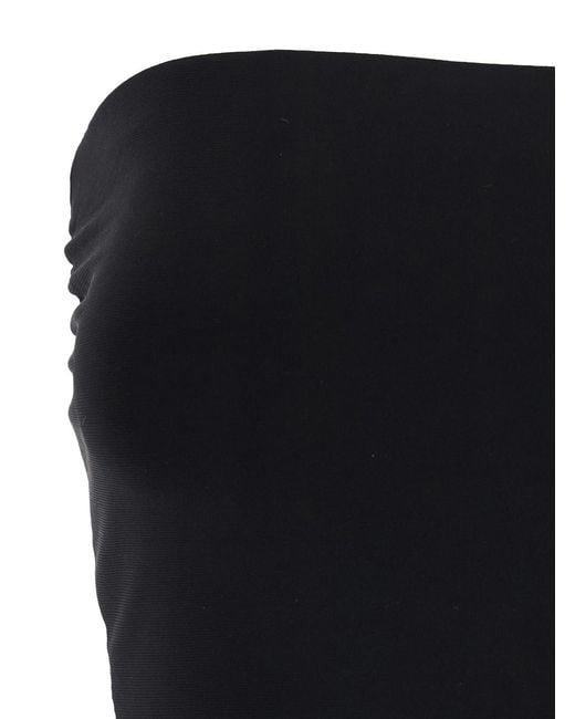 Norma Kamali Black Top Strapless Tech Fabric Polyester Tops