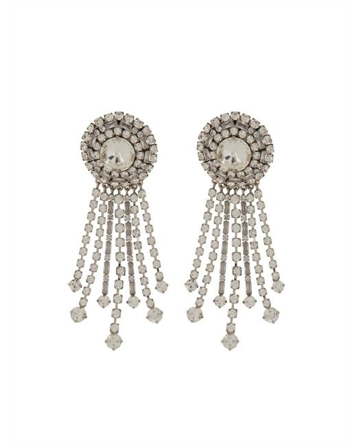 Alessandra Rich White Round Clip-on Earrings
