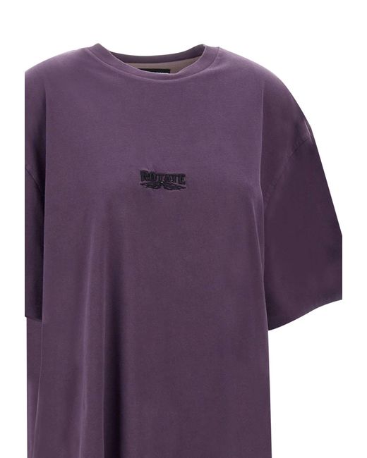 ROTATE BIRGER CHRISTENSEN Purple Enzyme Cotton T-Shirt