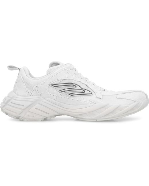 Balenciaga White Monday Low-Top Sneakers Calfskin; Polyester Trainers