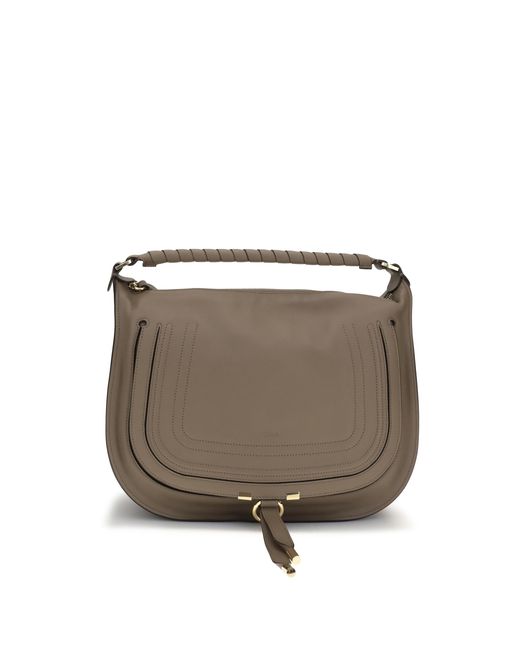 Chloé Brown Shoulder Bag Marcie Calf Leather