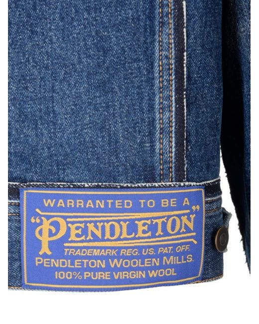 Maison Margiela Blue Denim And Pendleton Fabric Jacket for men