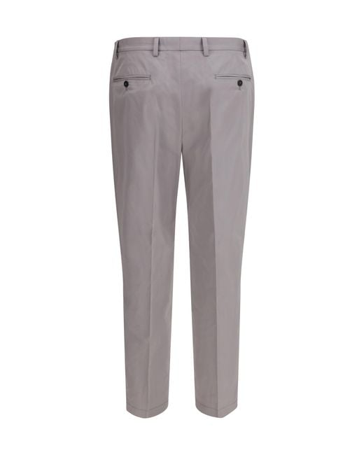 Prada Gray Tailored Cotton Poplin Pants for men