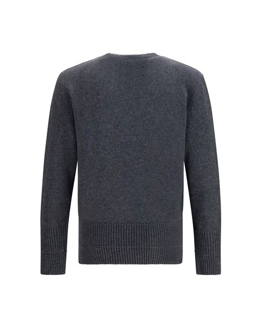 MM6 by Maison Margiela Blue Wool Crewneck Sweater Ovis Aries; Polyamide for men
