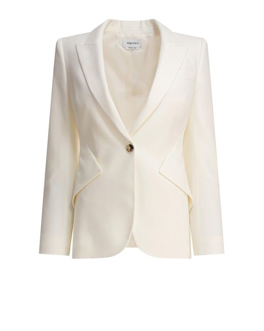Alexander McQueen White Bone Wool Jackets