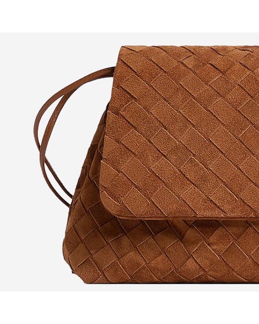 Bottega Veneta Brown Suede Day Pouch Bag Calf Skin Clutch