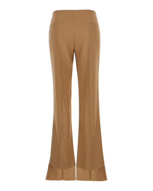 Chloé Natural Flared Pants With Asymmetric Hem