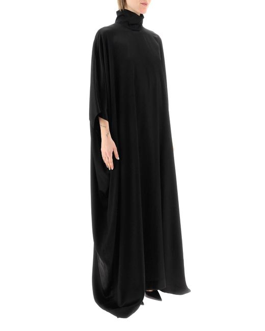 Balenciaga Black Satin Cape Dress
