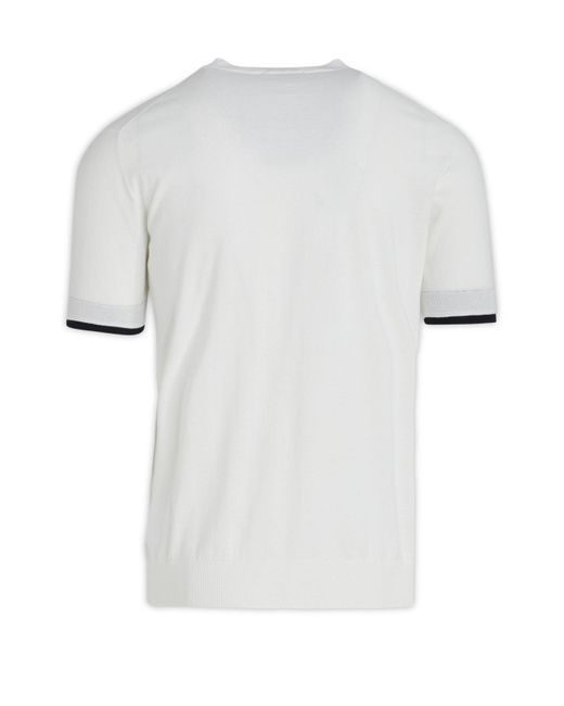 Paolo Pecora White Short-Sleeved Knitted T-Shirt for men
