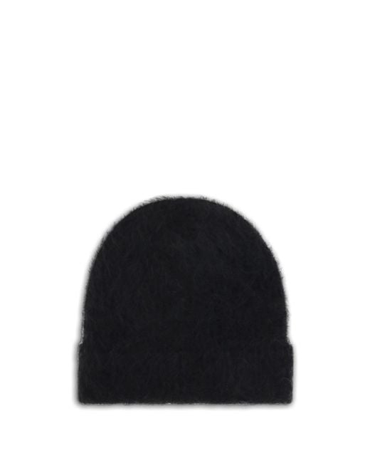 Séfr Black Fuzzy Beanie Hat for men
