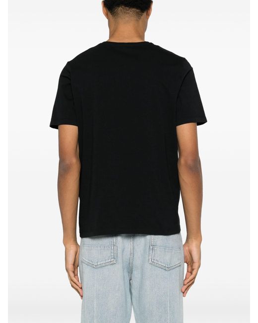 Maison Kitsuné Black T-Shirt Con Applicazione Chillax Fox for men