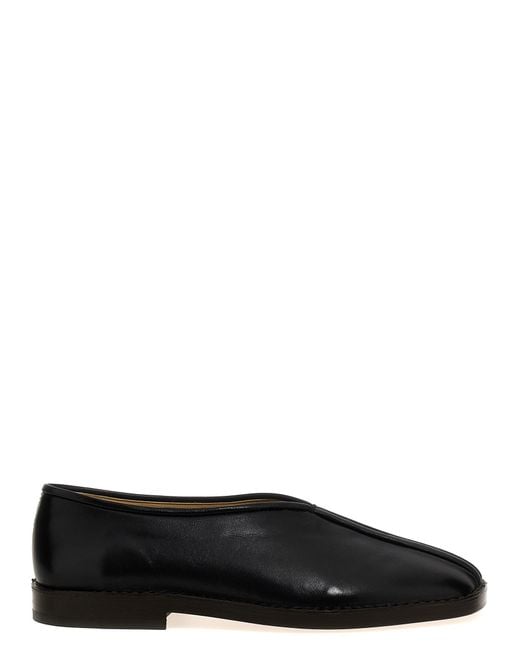 Lemaire Black Flat Piped Flat Shoes