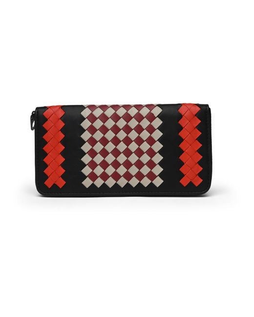 Bottega Veneta Red Intrecciato Long Wallet, Bag for men