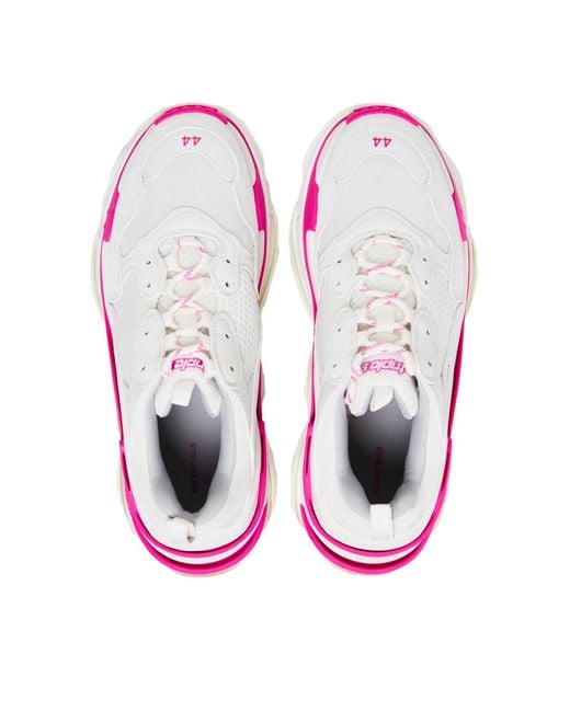 Balenciaga Pink Triple S Logo Sneakers Shoes for men