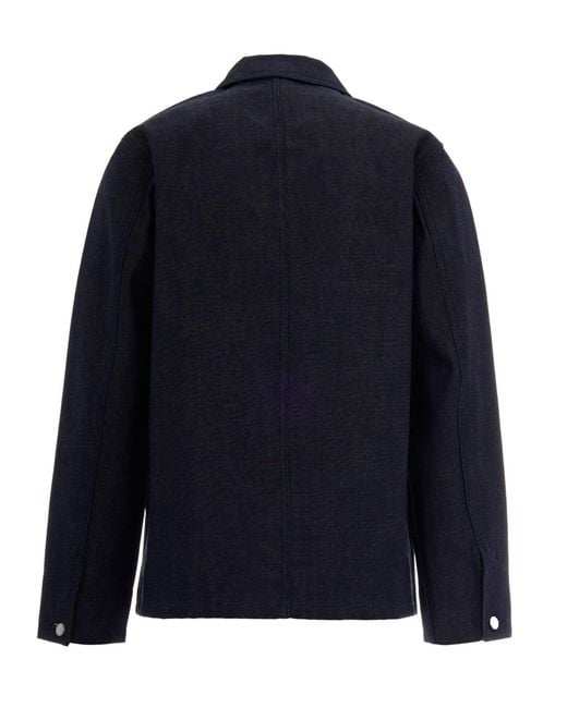 A.P.C. Blue Jacket Grand Jack Frgmt Cotton Shirt for men