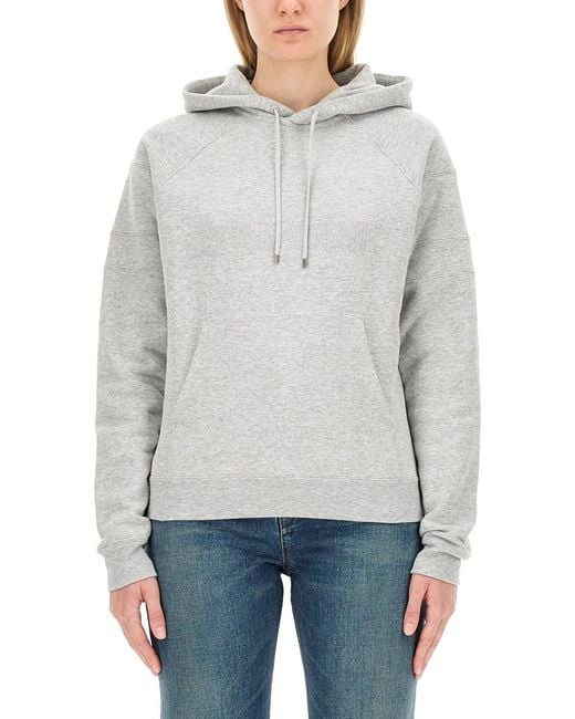 Saint Laurent Gray Cotton Hoodie Sweatshirts