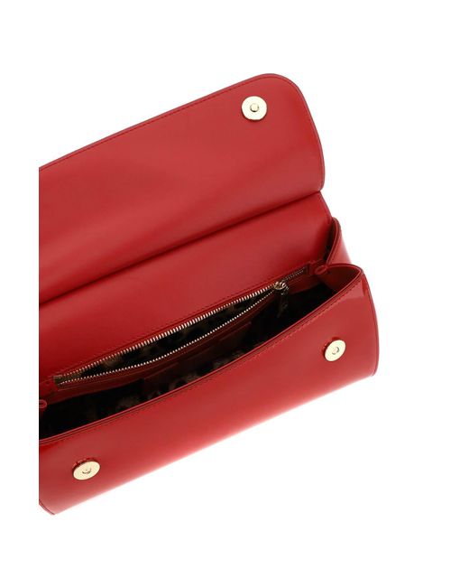 Dolce & Gabbana Red Patent Leather Medium New Sicily Bag