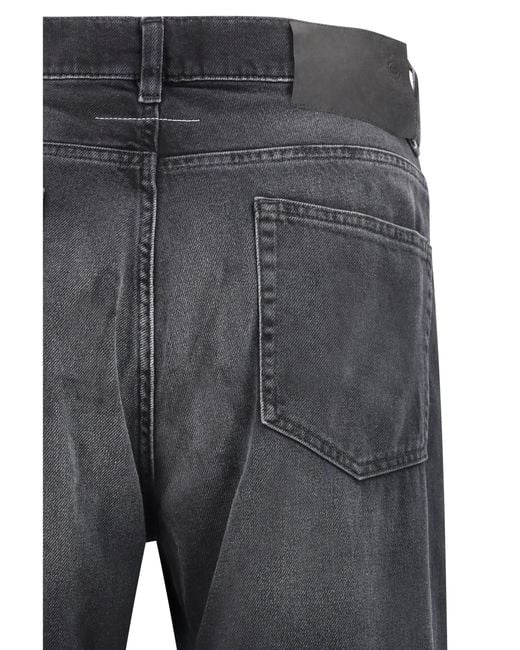 MM6 by Maison Margiela Blue Straight-Leg Cotton Jeans for men