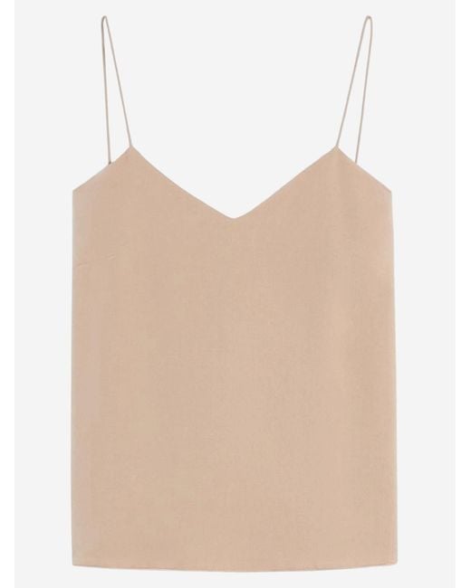 Max Mara Natural Silk Top With Thin Straps Tops