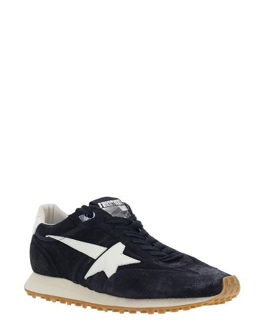 Golden Goose Deluxe Brand Blue Sneakers Runnig Maratone Leather Cow Trainers for men