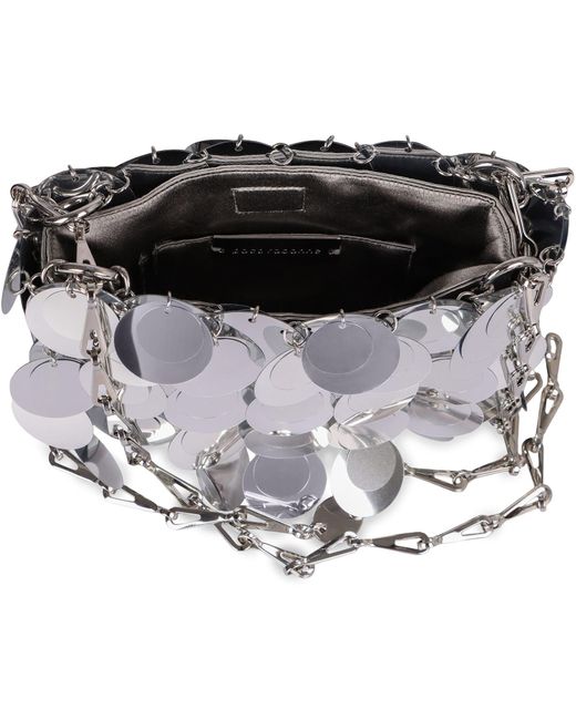 Rabanne White Sparkles Discs Nano Bag