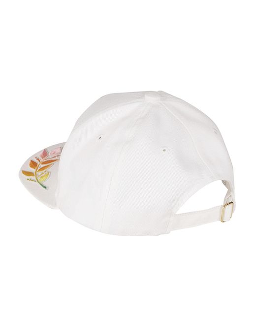 Casablancabrand White Embroidered Baseball Cap for men