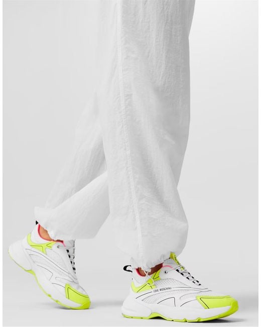 Moschino White Sporty Mix Sneakers Shoes
