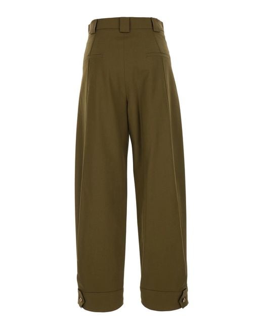 Max Mara Green Trousers Adorni Cotton