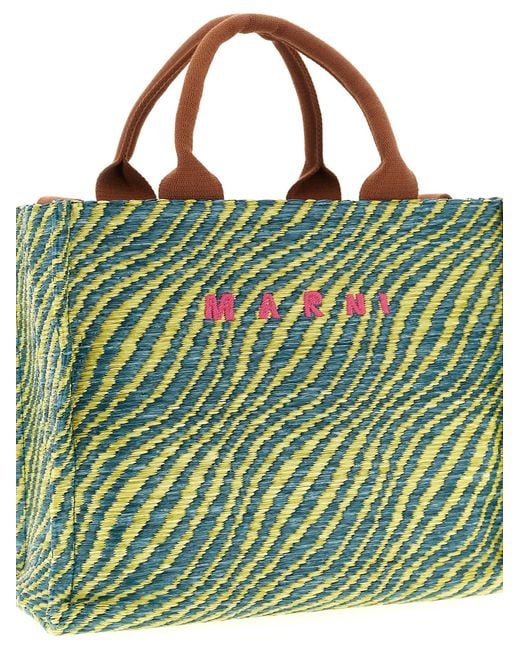 Marni Green Raffia Handbag